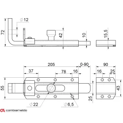 Rígeľ pozinkovaný Combi Arialdo 300x55mm Rígeľ pozinkovaný Combi Arialdo 300x55mm